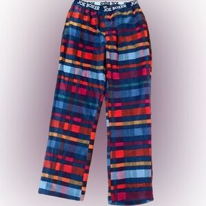 Joe Boxer Fleece Sleepwear Colorful Plaid Lounge Pants - Multicolor Size Medium
